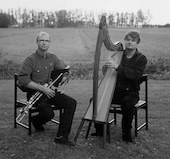 Muziek duo ierse doedelzak & harp